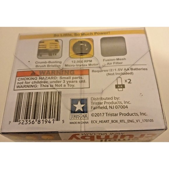 As Seen on TV Tristar Heart Emoji Crumby Cordless Handheld Mini Vacuum NEW - Picture 6 of 11